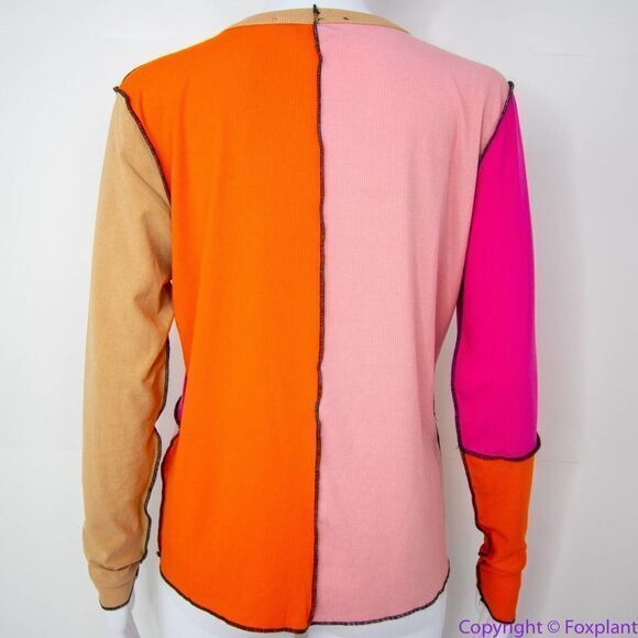 NEW Eloquii Pink Orange Patchwork Color Block Top, size 22/24 - Picture 6 of 16